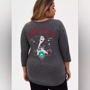 Nwt Torrid X Disney The Nightmare Before Christmas Sandy Claws Grey Henley Top 3